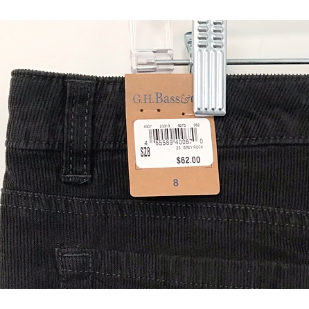 G. H. BASS & CO Sz 8 Gry 5 Pckt Cord Stretch Skirt - Picture 8 of 8